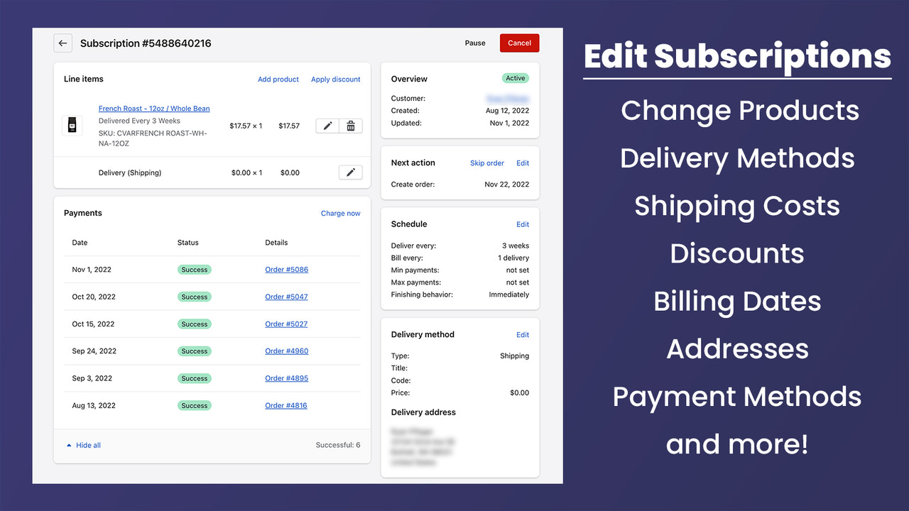 Customize all subscription details with powerful admin tools.