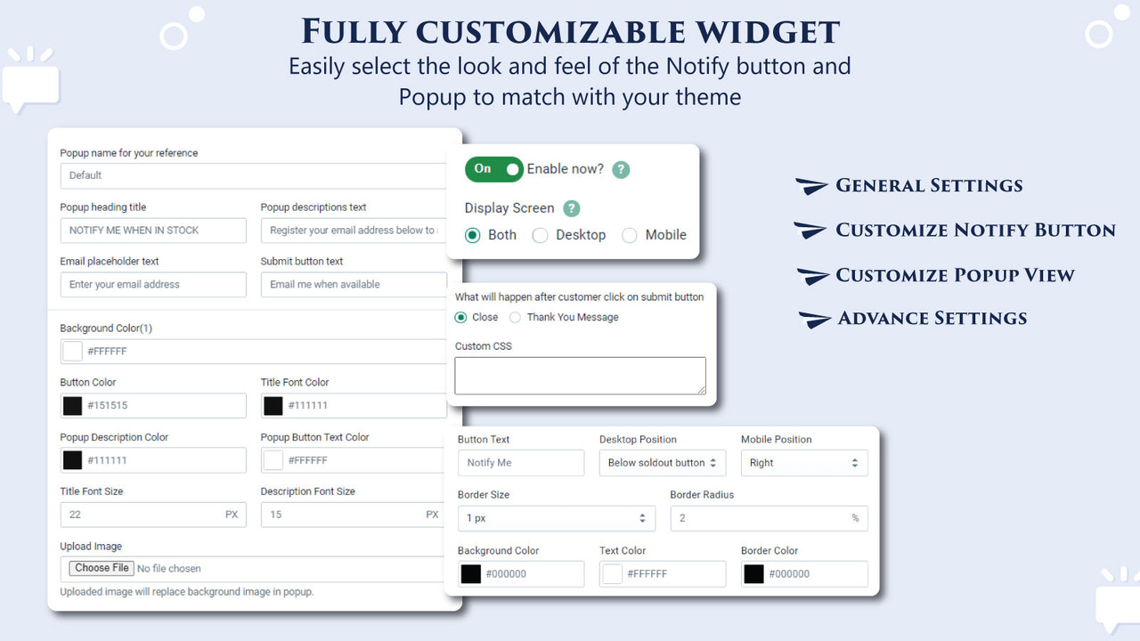 Fully customizable widget