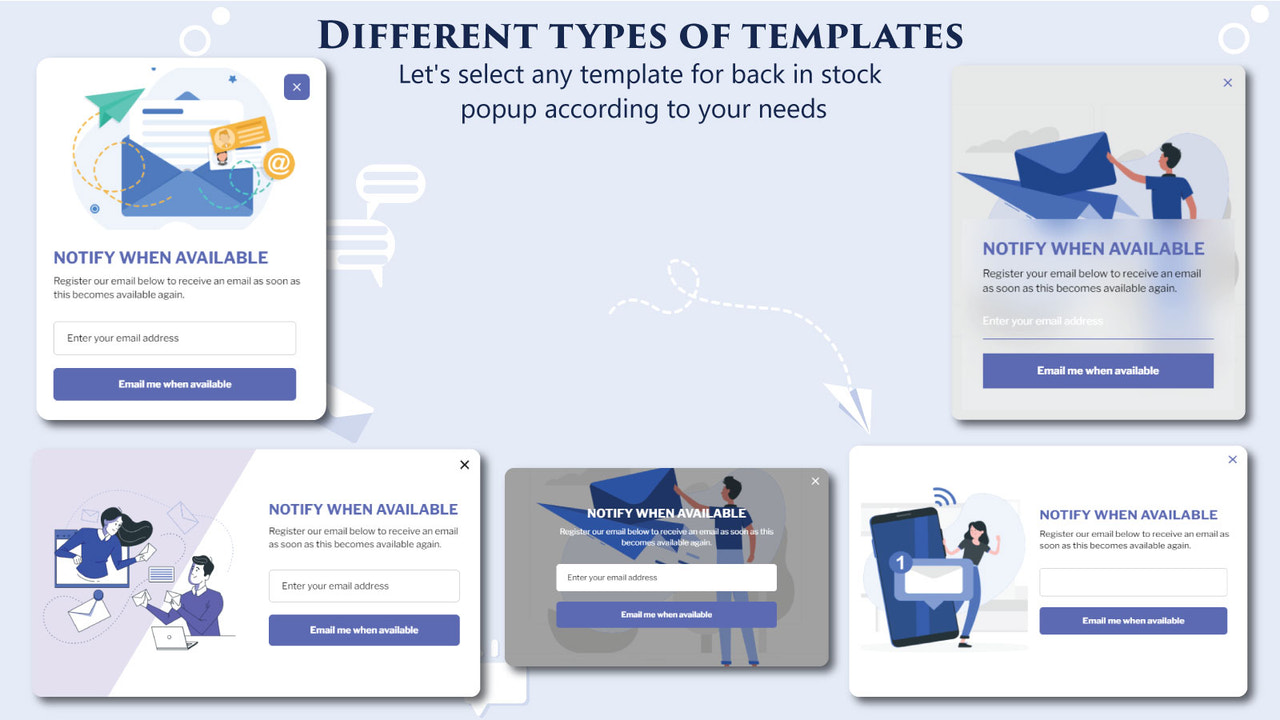Multiple popup templates