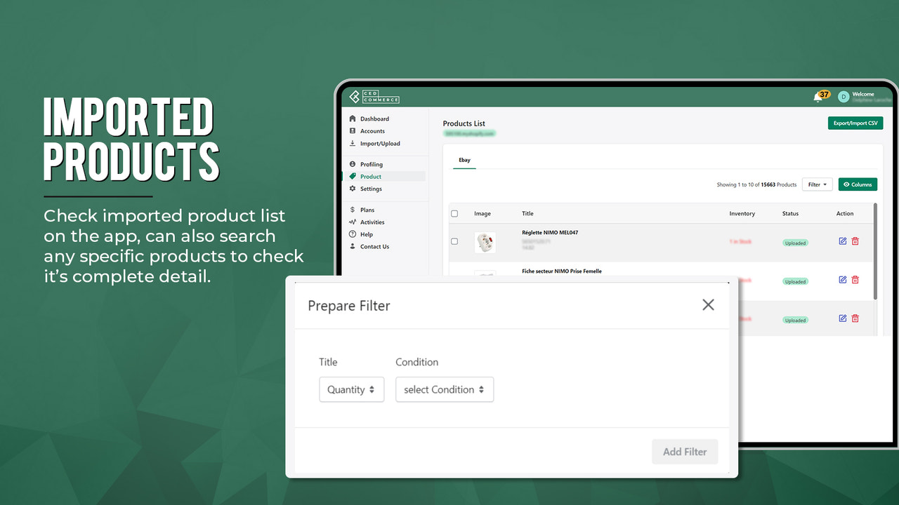 Import your products