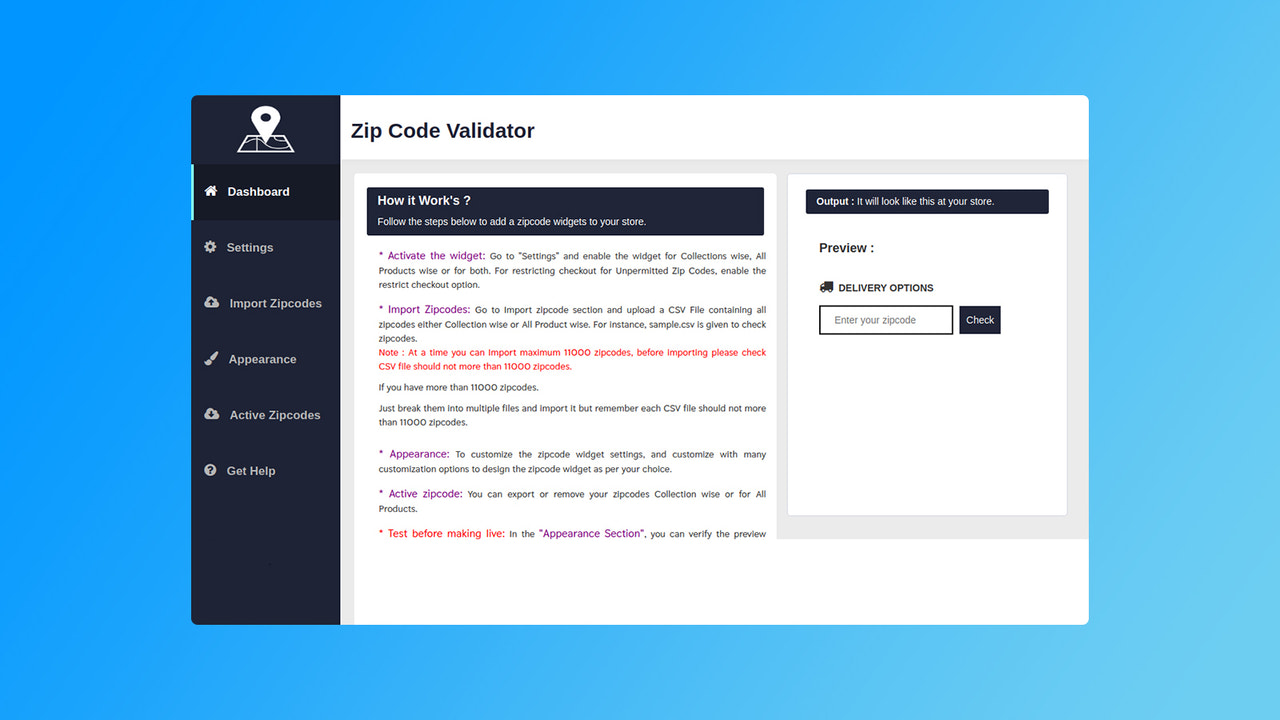 Zip Code Validator