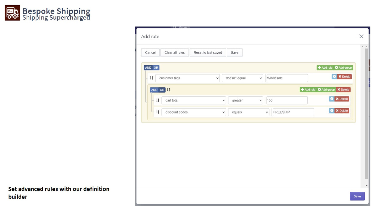 Create advanced shipping rules