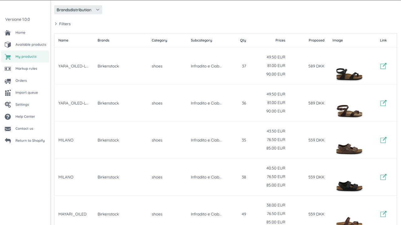Managing imported products