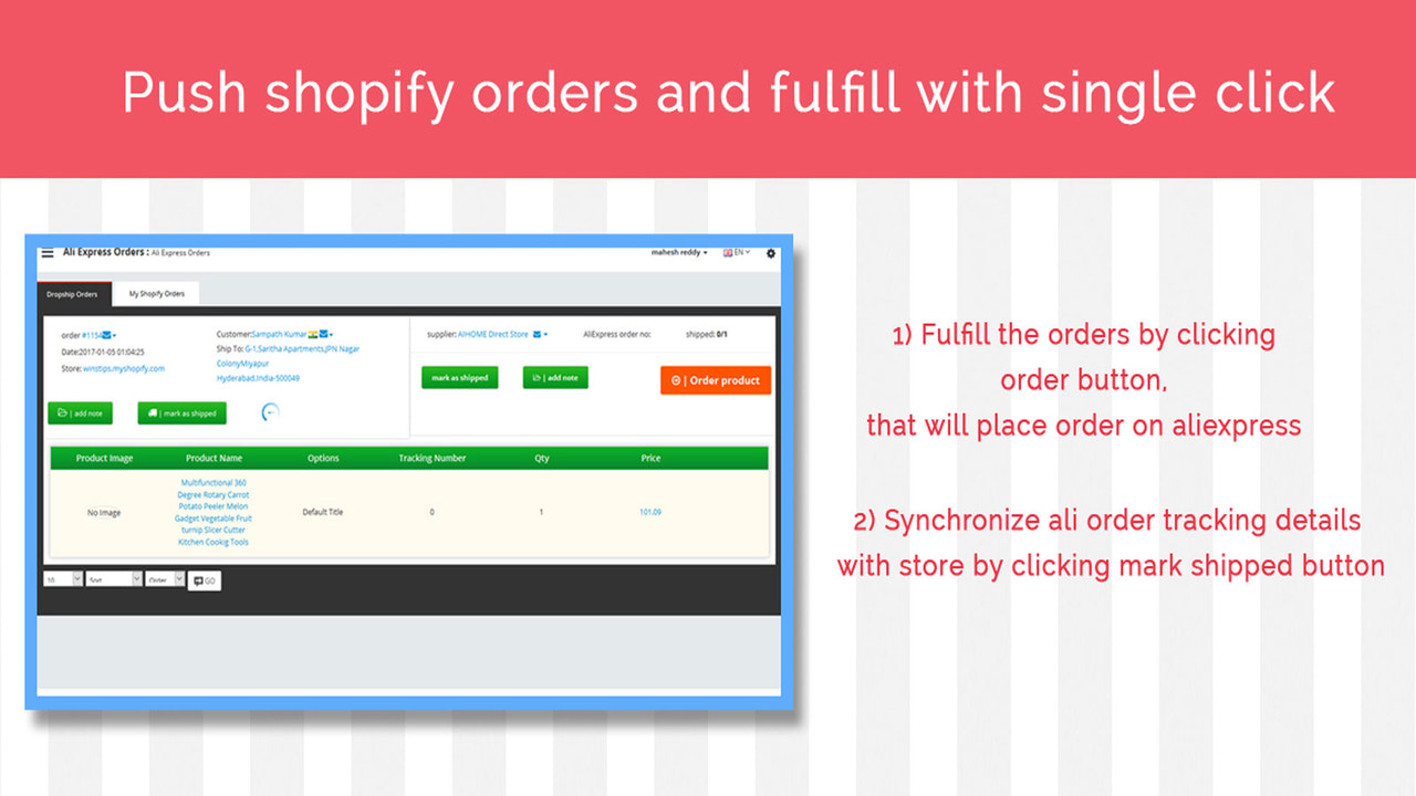 Order fulfillment and Tracking