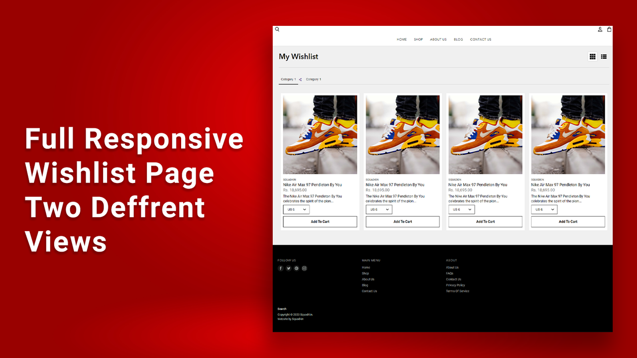 Responsive wishlist page - Squadkin Muliti Category Wishlist