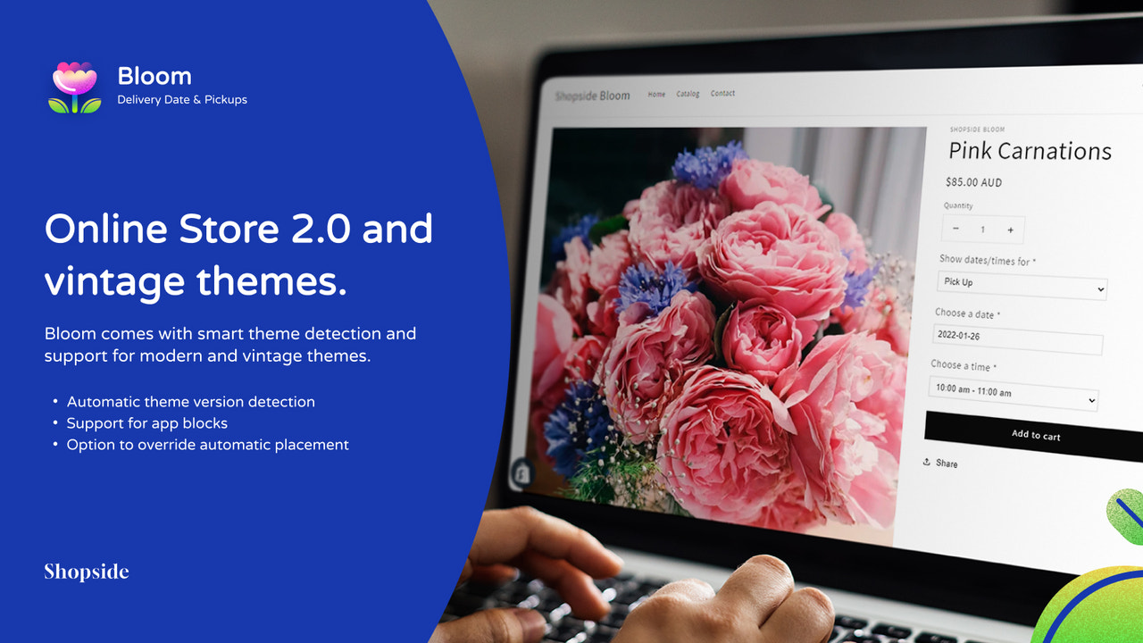 Online Store 2.0 and vintage themes. Store using Bloom app.