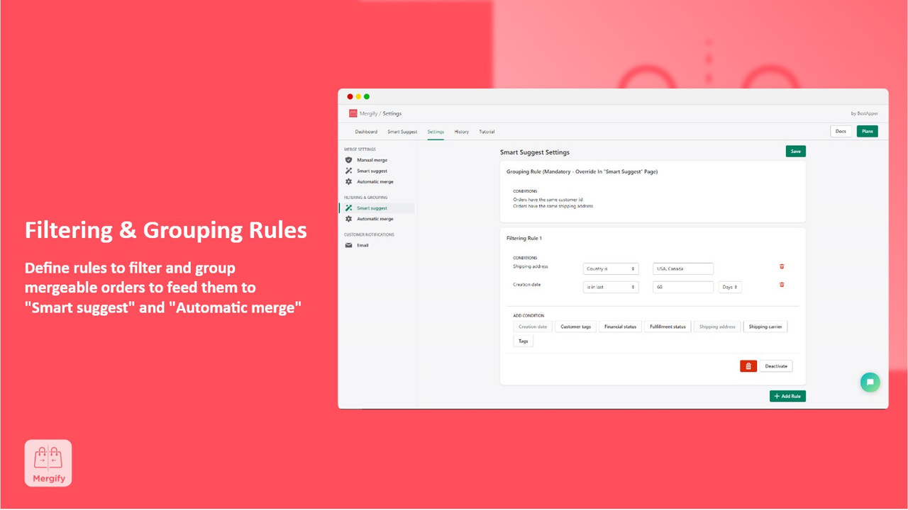 Mergify Smart-Suggest Settings Page