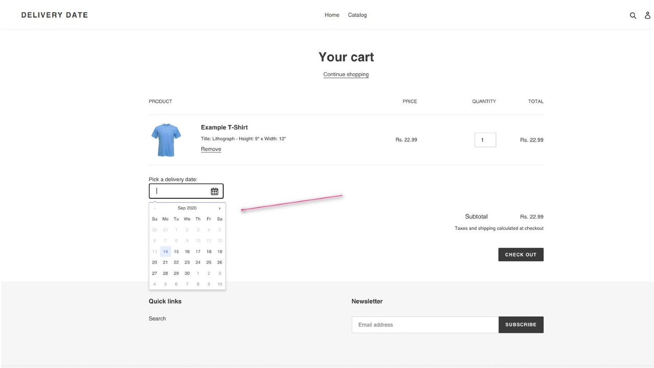 delivery date calendar