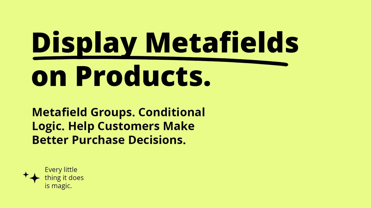 Magical Product Metafields