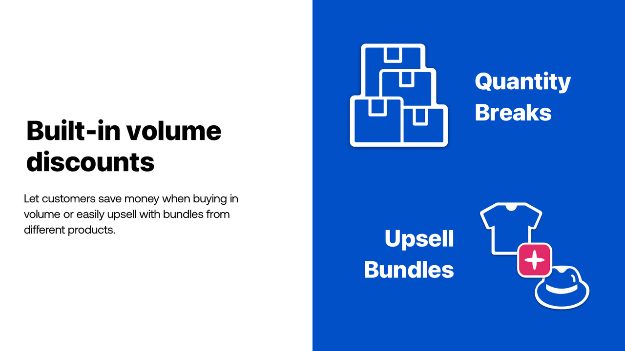 tiered pricing bulk discount free gift features