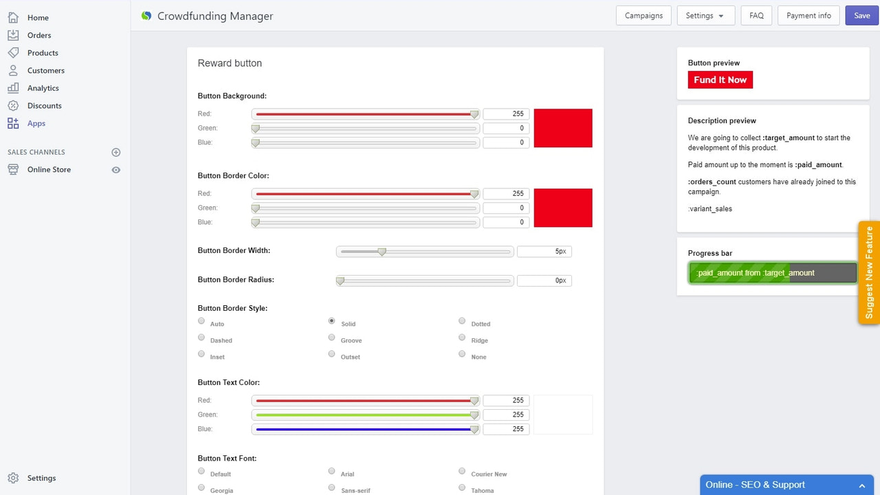 shopify crowdfunding app