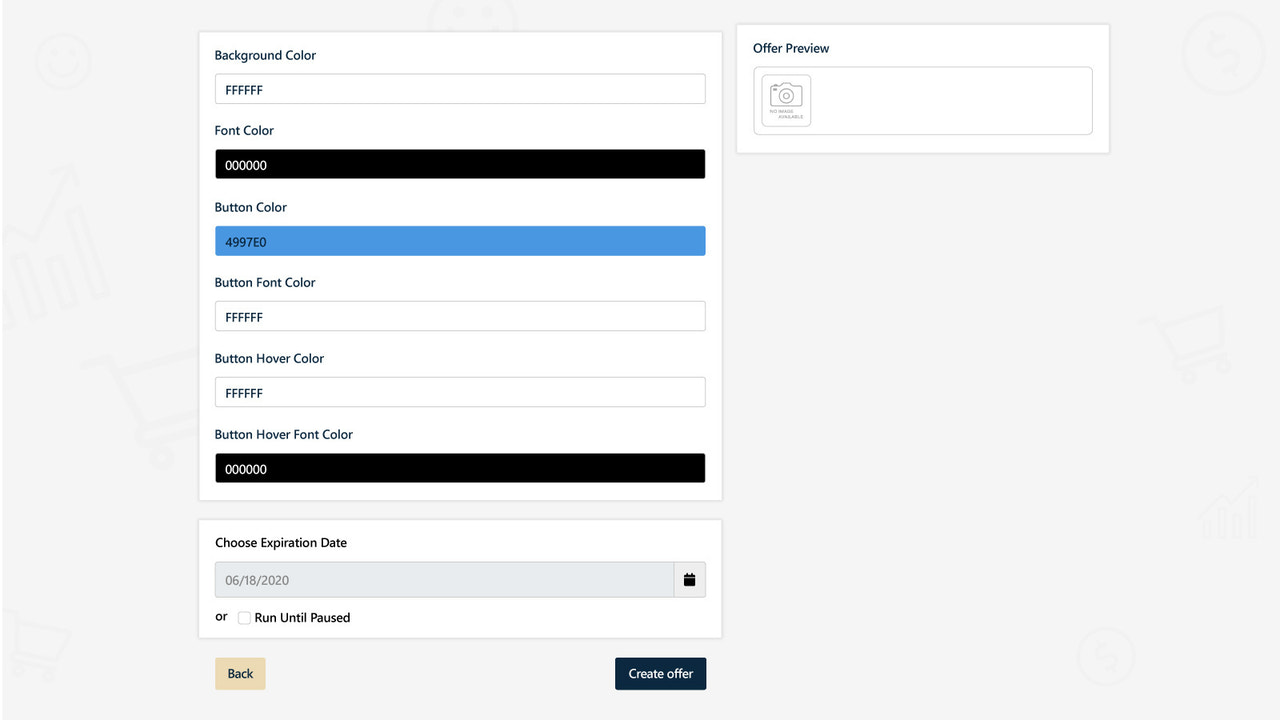 AOVboost offer creation page - CTA customization