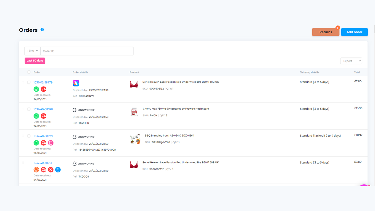 Manage your orders in one place