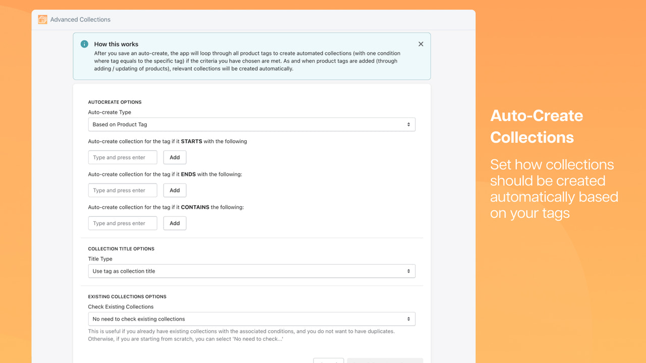 Create collections automatically