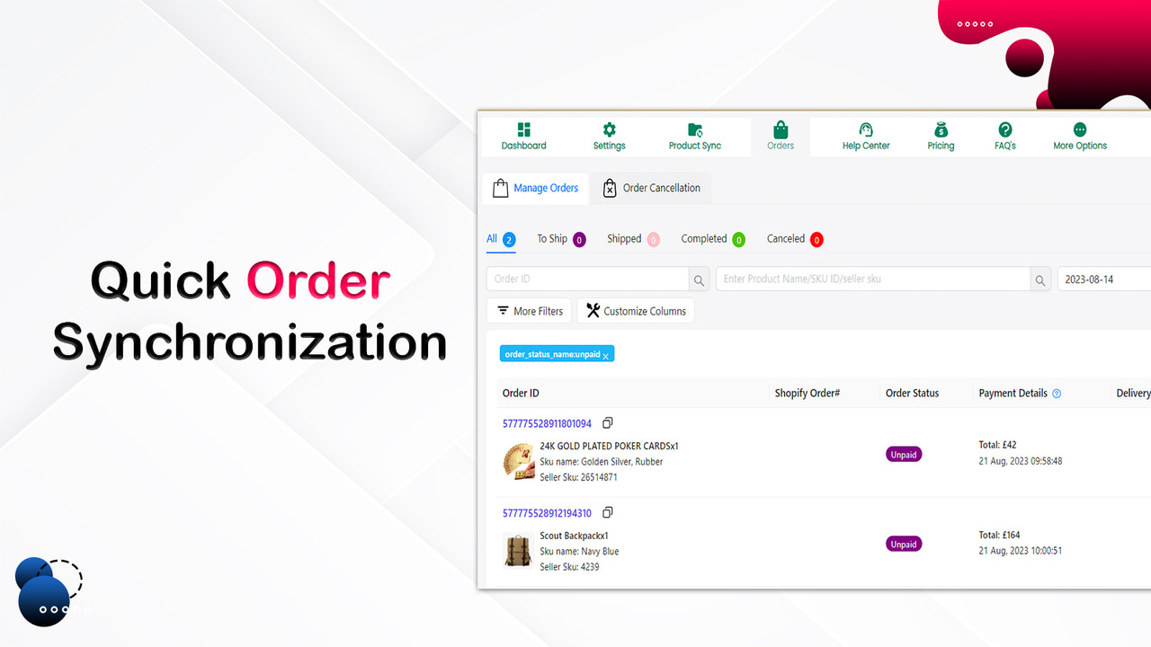 order sync for tiktok shop