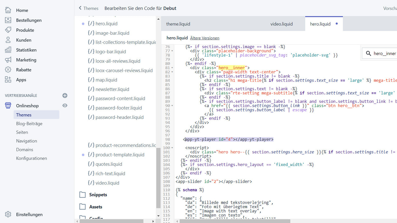 Place the slider within the liquid template