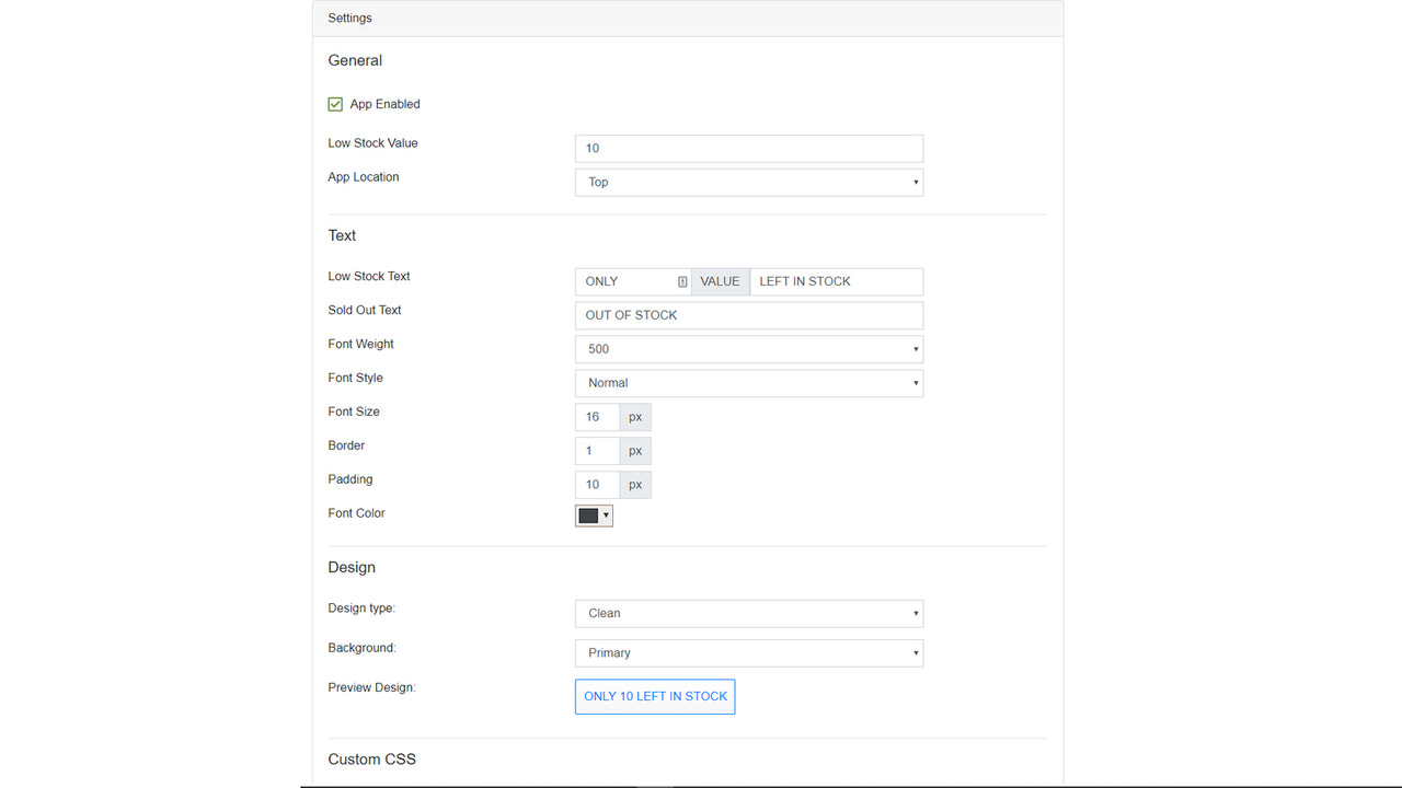 Fresh Low Inventory Counter