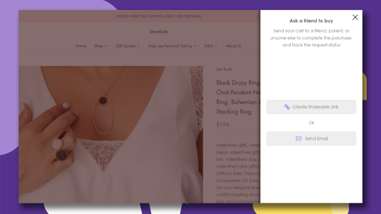 Ask to Buy create & share cart
