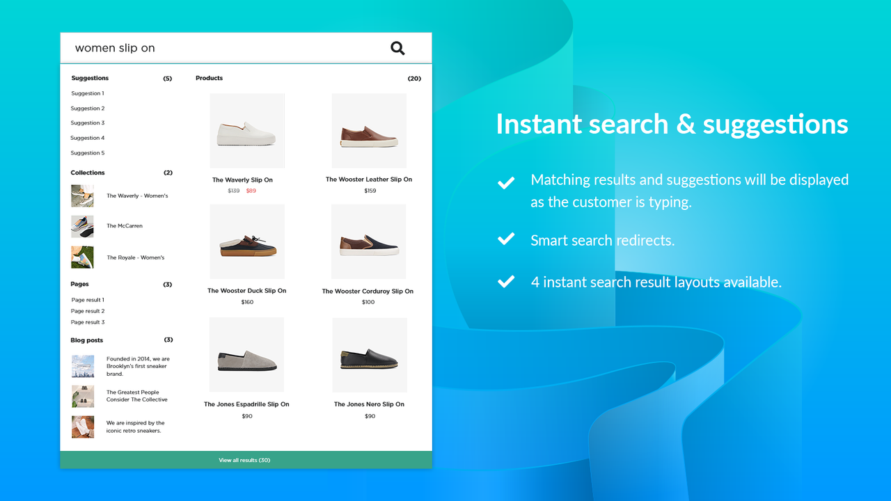 Instant search and suggestions