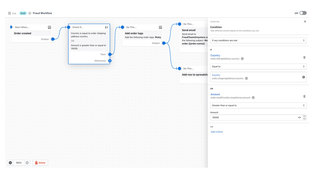 Leverage powerful condition logic to build complex workflows
