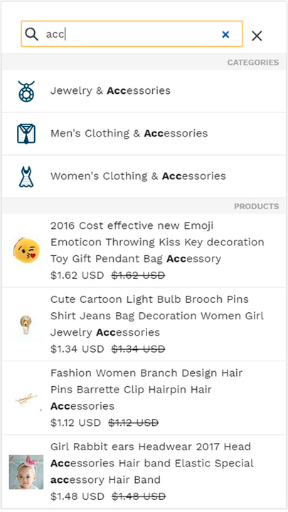 instant search, smart search, searchanise, search bar, search