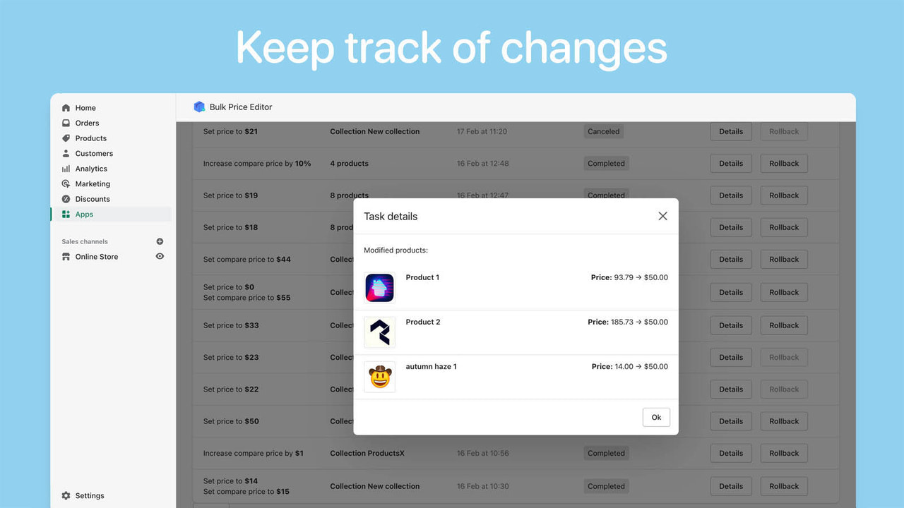 Keep track of changes