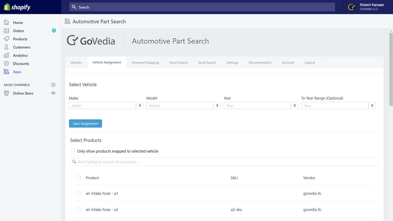 Vehicle Fitment Mapping