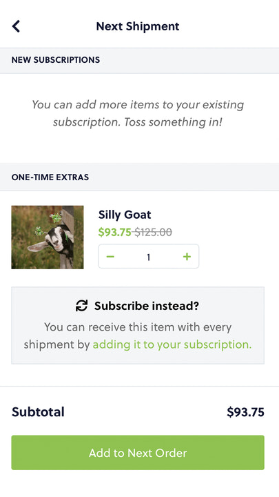 ARPU cart with a 1-time purchase