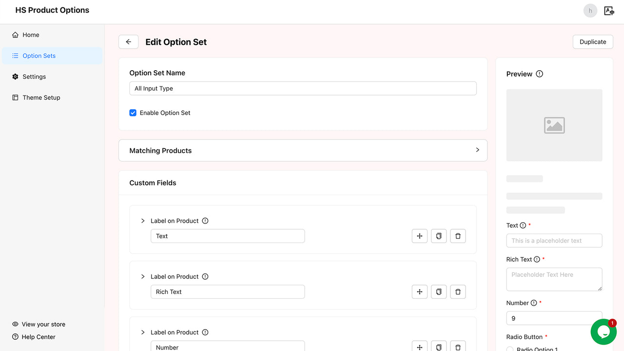 HS options admin-option-create/edit