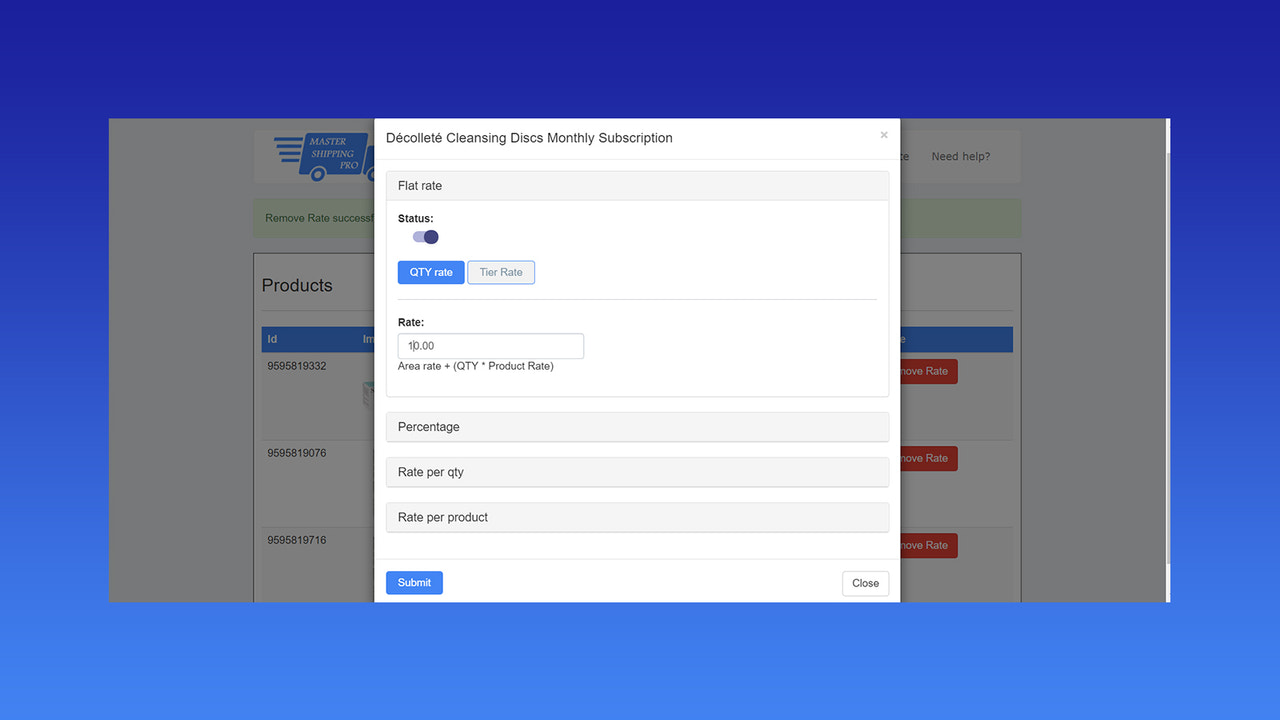 Product base shipping