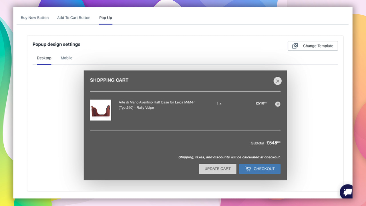 Choose Cart popup template