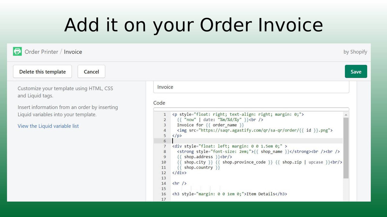 Simplified Tax Invoice QR