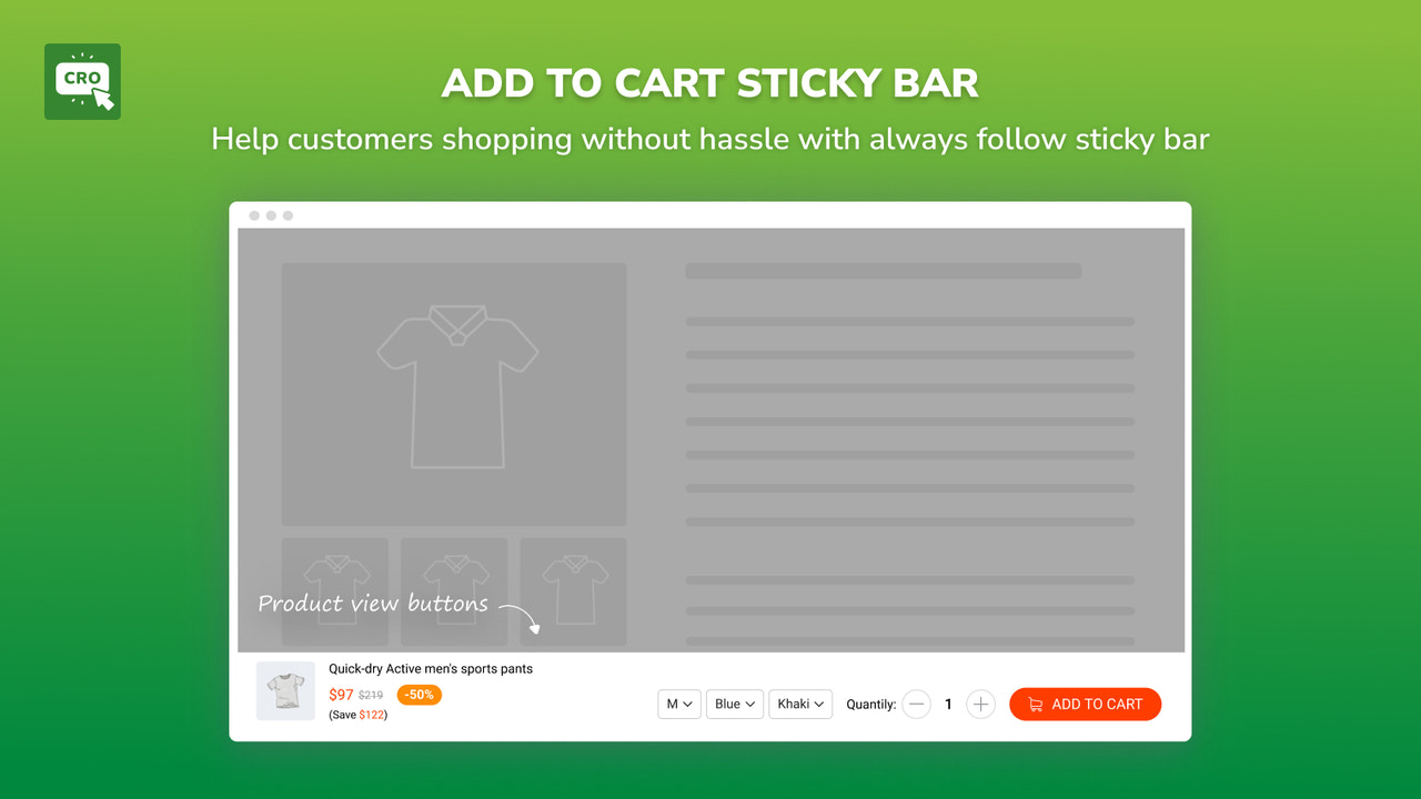 Add to cart sticky button on desktop