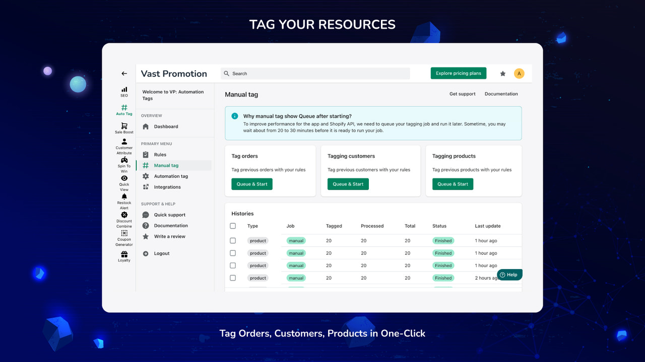 Auto tag all resources in one click