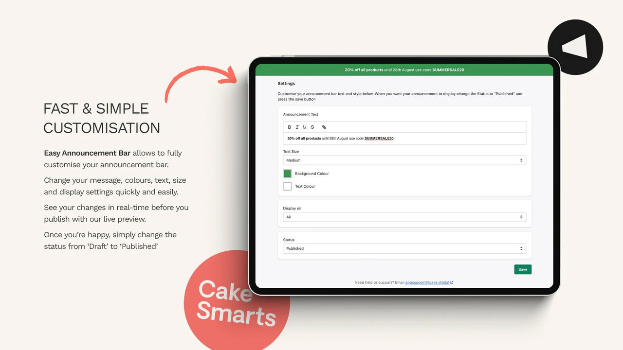 Easy Announcement Bar