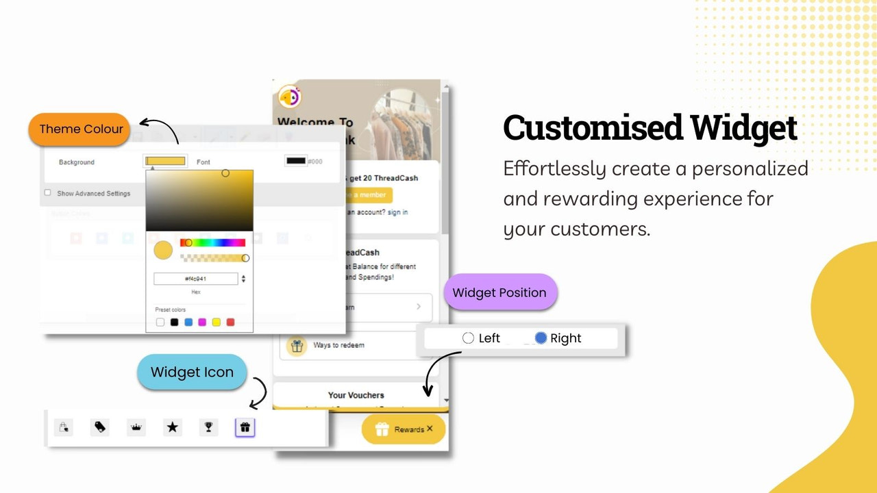 Loyalty widget customisation