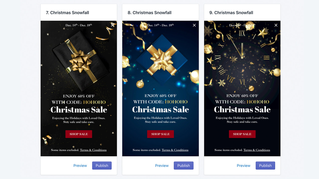 Christmas snowfall banners