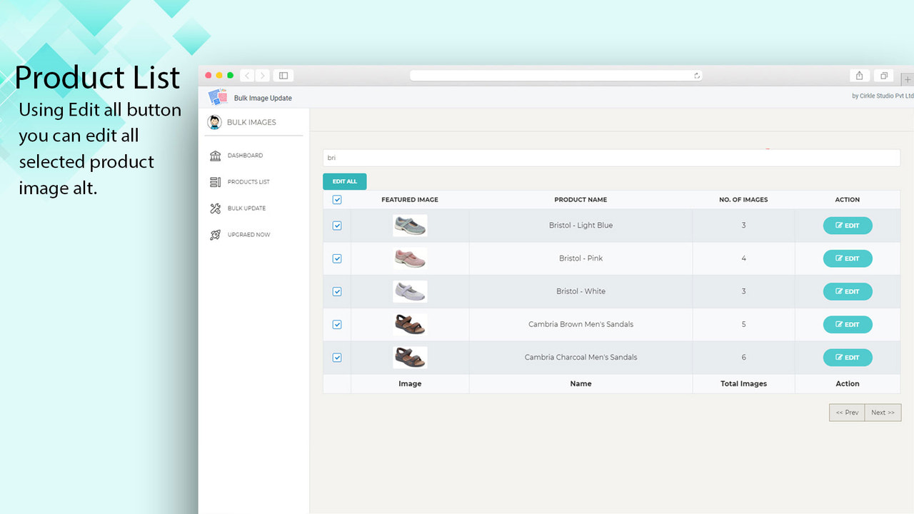 bulk edit of searched product