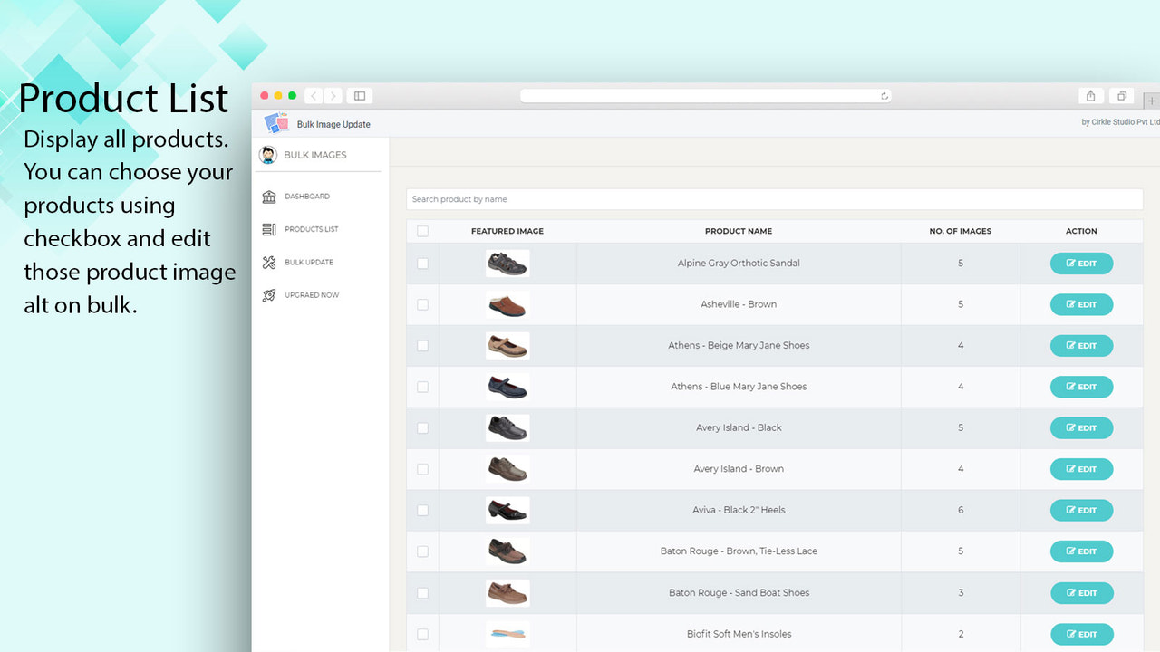 Bulk edit product list