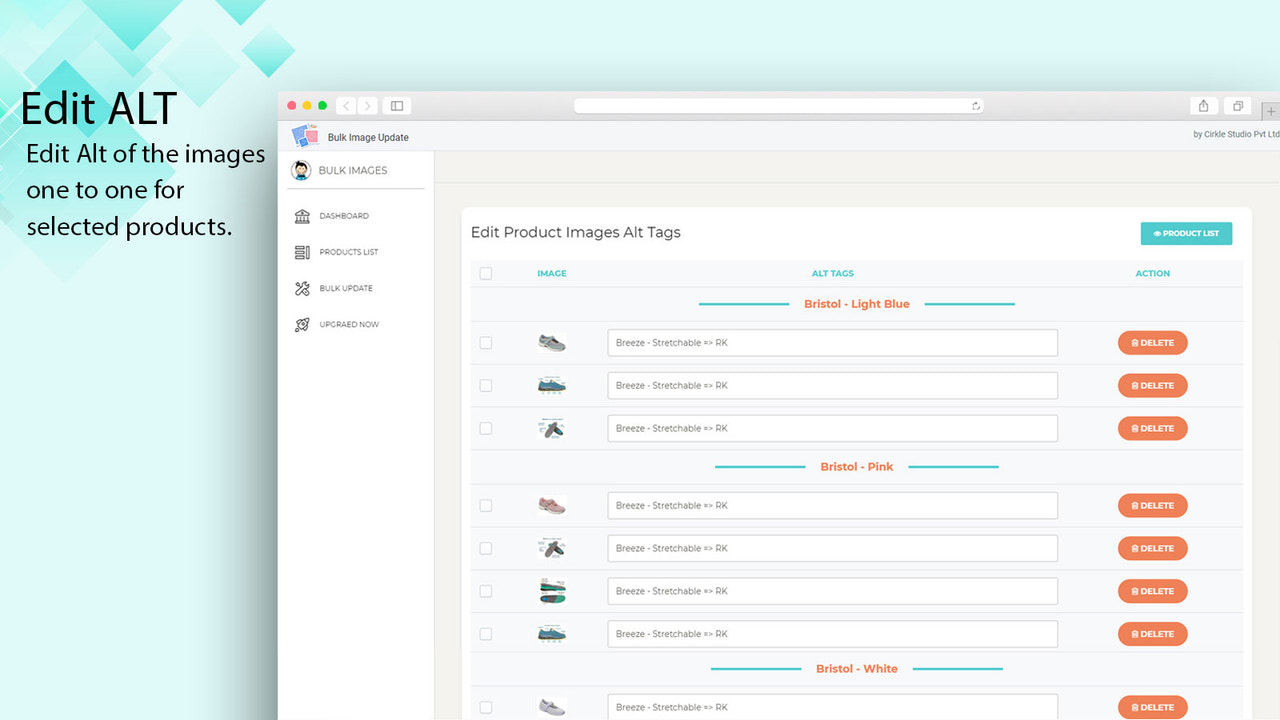 Bulk edit alt and delete images