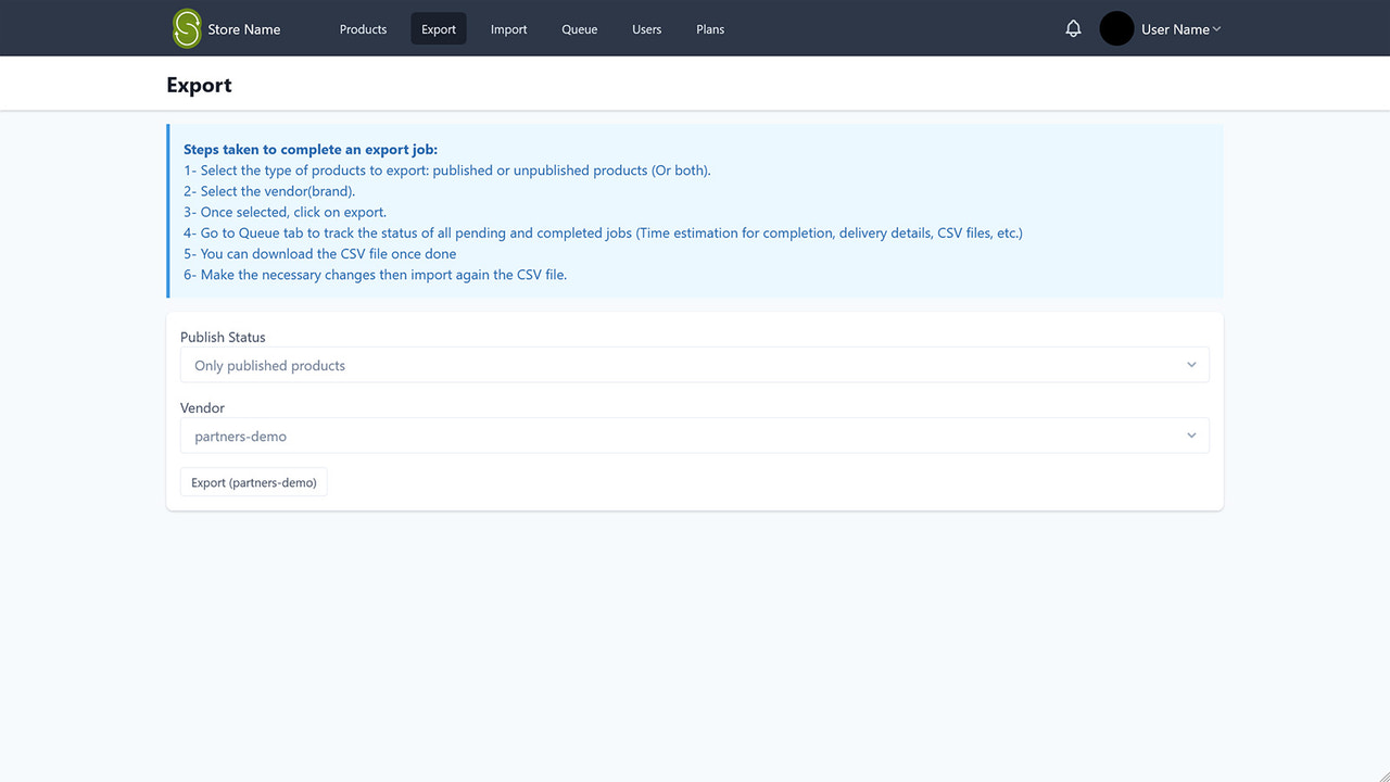 Export/Import Updates
