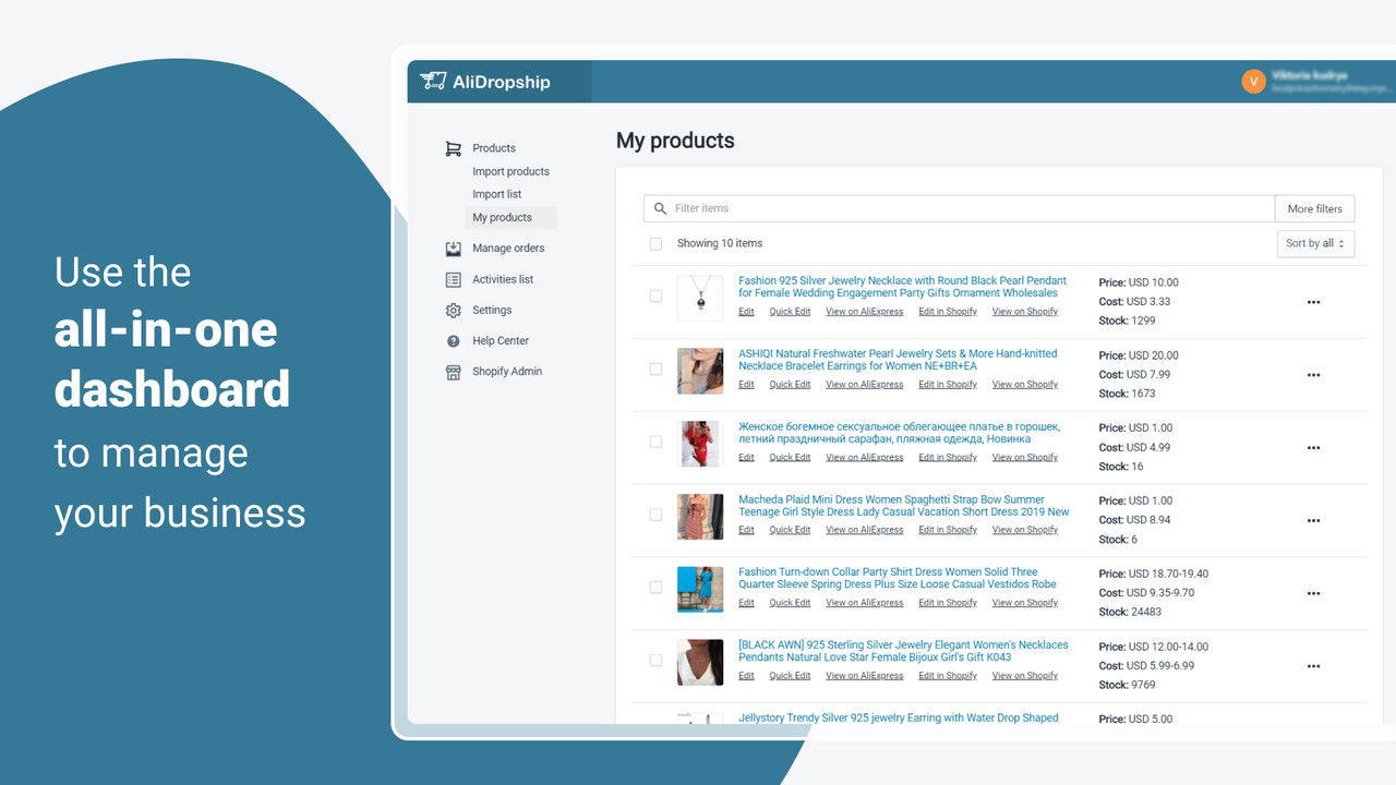 Use the all-in-one dashboard to manage your business
