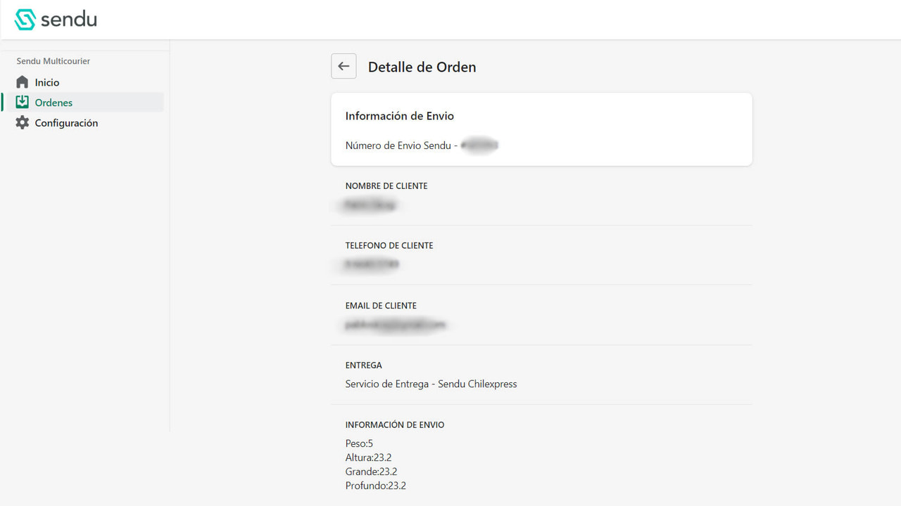 Detalle de la orden de transporte y su estado