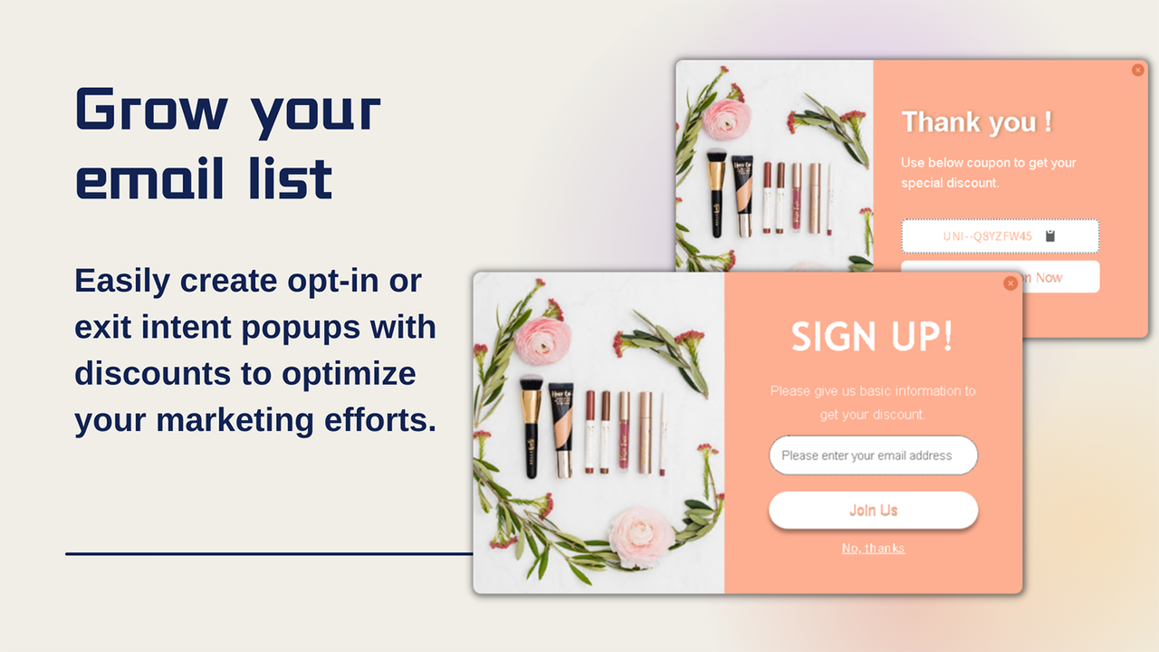 BM: Email Pop Ups & Exit Popup