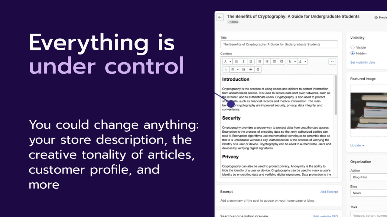 Image showcasing the Settings Page