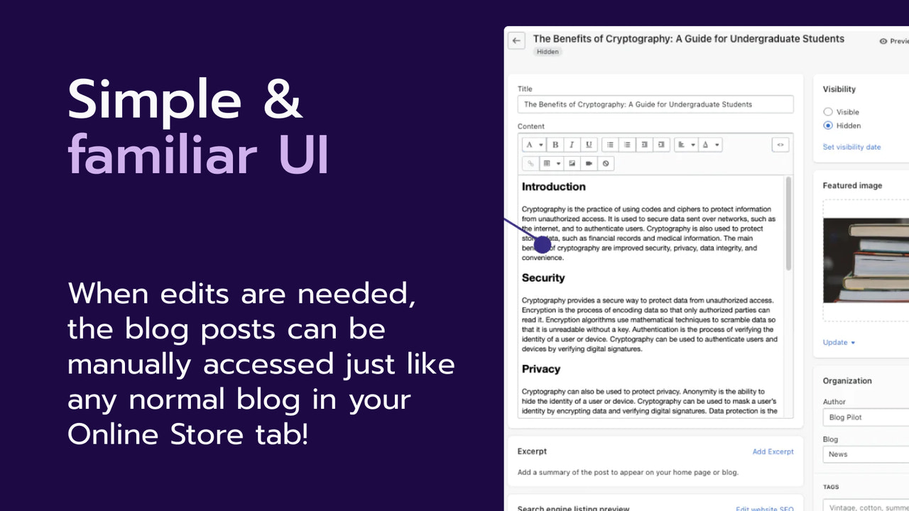 Image showcasing the Blog Editor