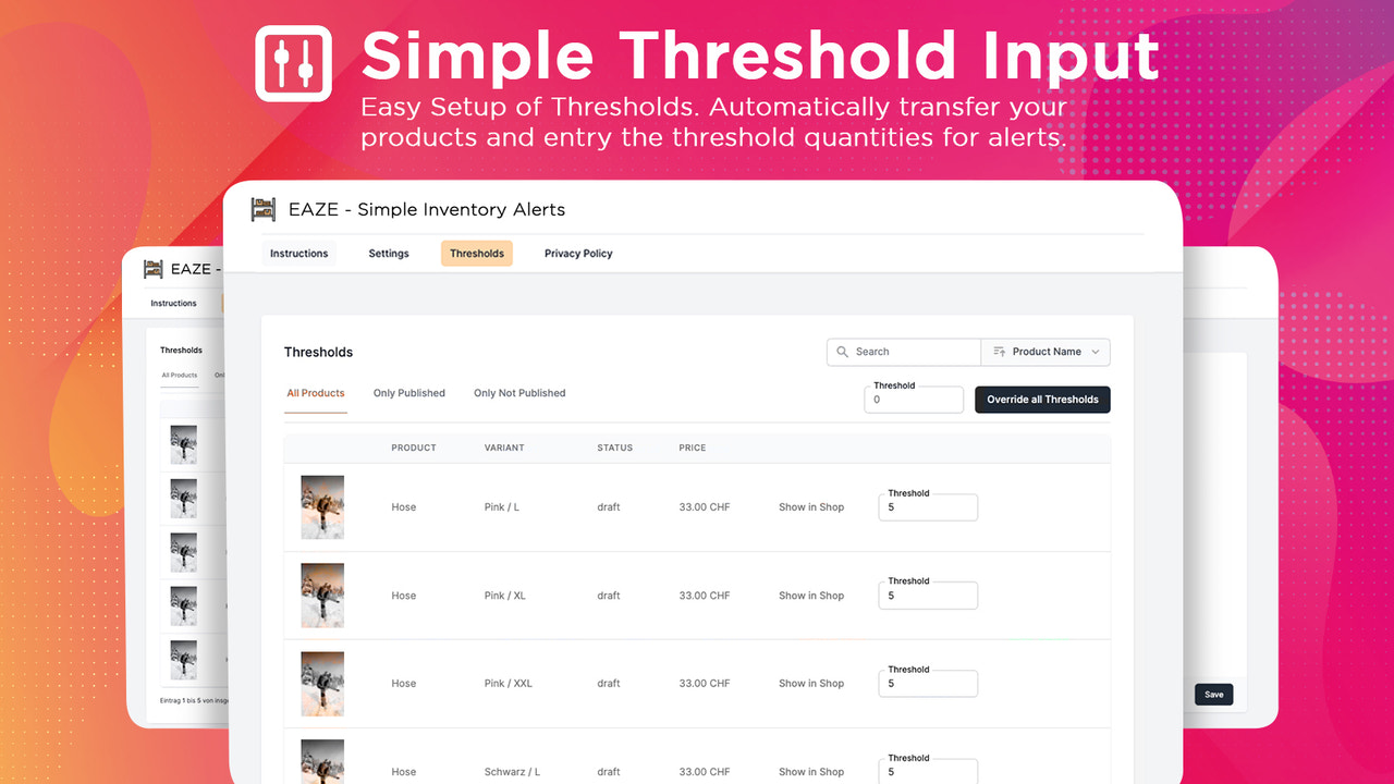 Simple Inventory Alerts