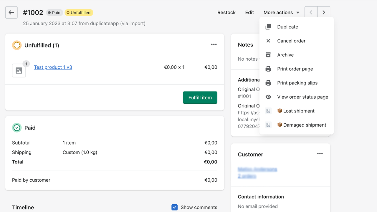 Quick Duplicate options