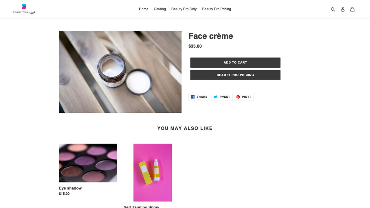 Individual Product page