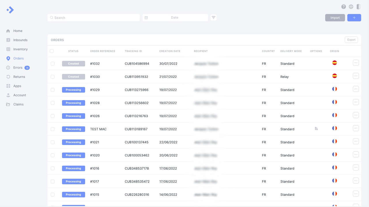 Cubyn desk orders tab